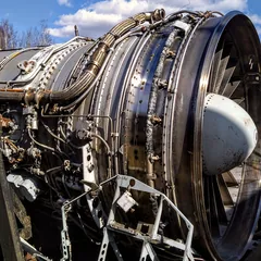 Aircraft jet engine ready for teardown
